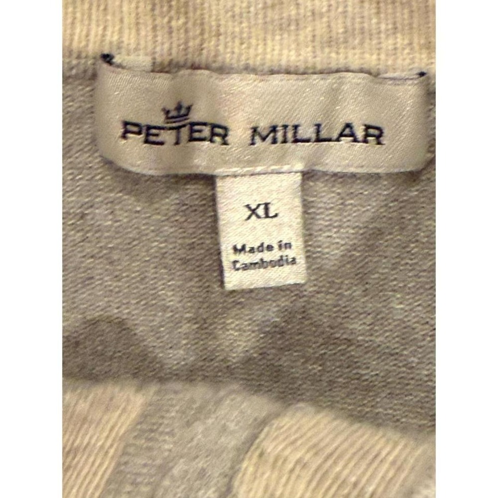 Peter Millar Mens Quarter Zip Sweater XL Heather Gray Pima Cotton Silk Cashmere - Picture 6 of 6